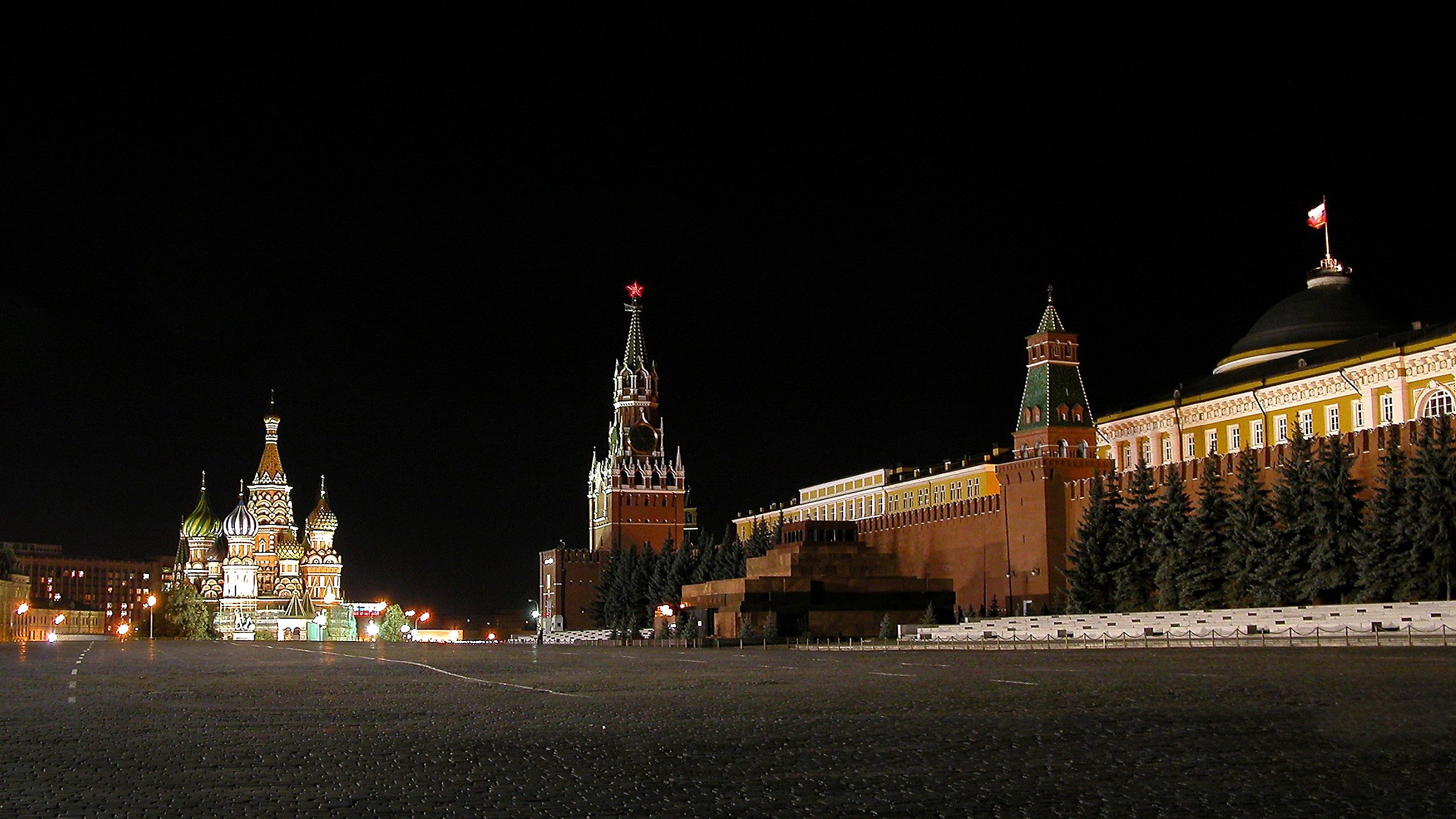 Ночная красная площадь в Москве