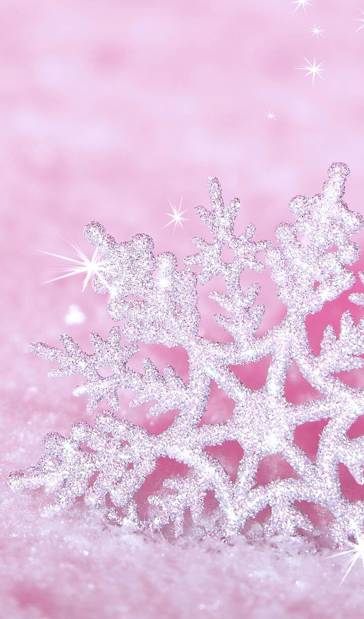 Розовый фон со снежинками (40 фото) .