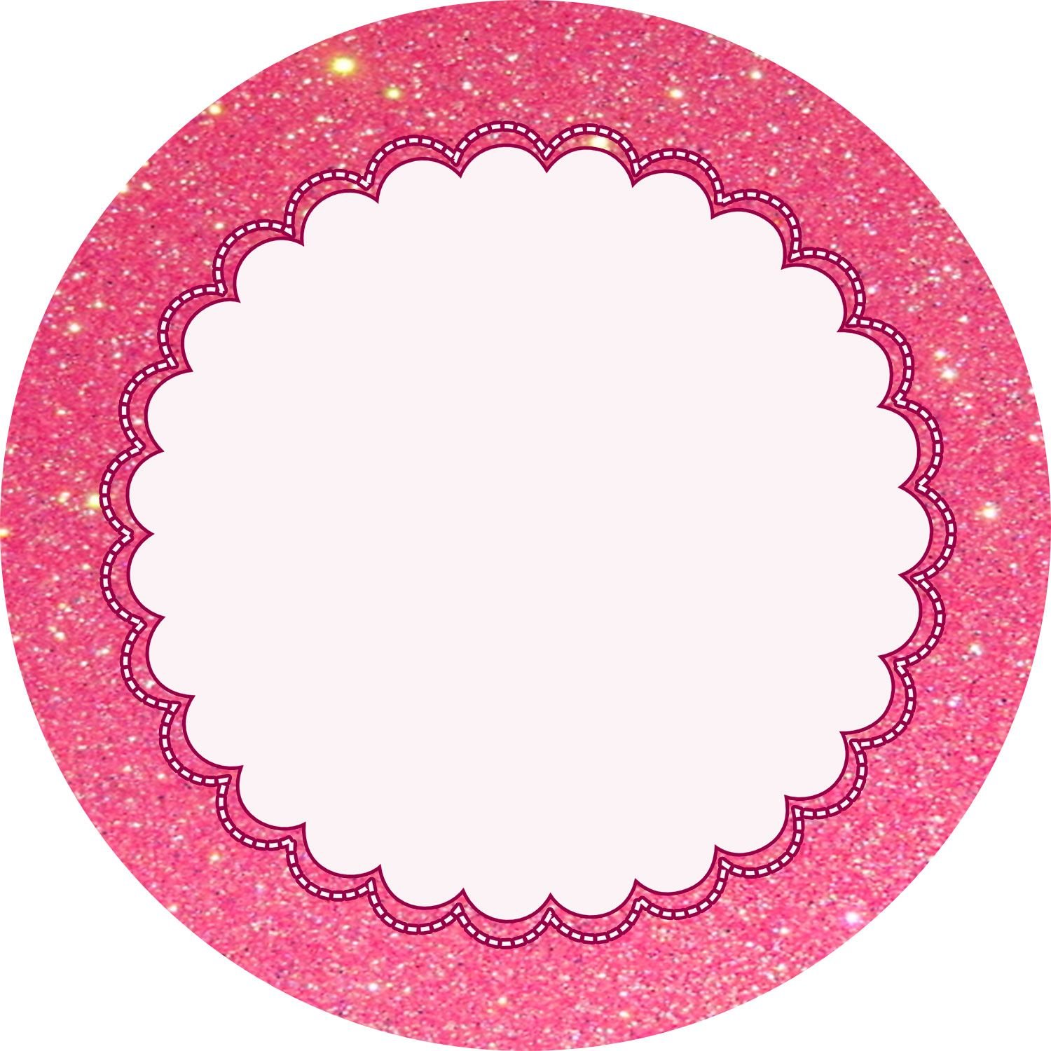 Рамка круглая розовая