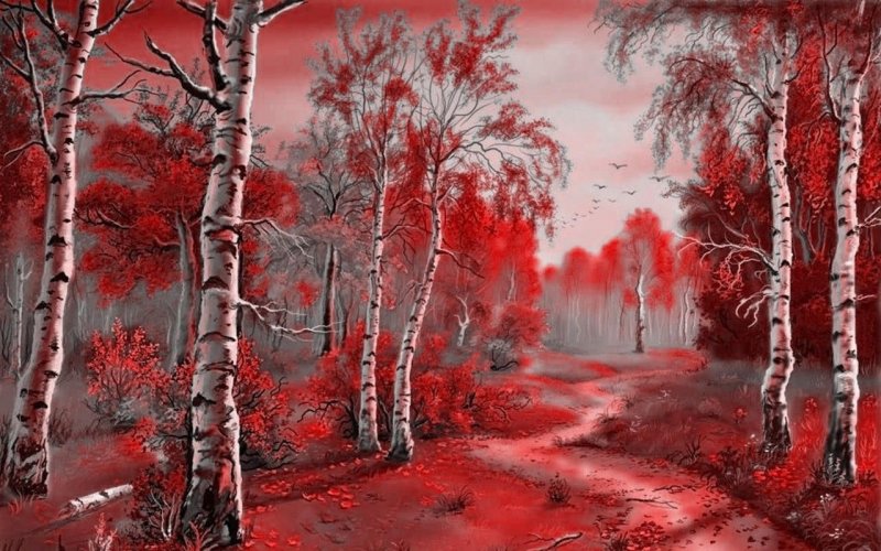 Красный пейзаж в живописи