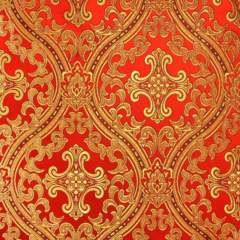 Ткань с красным орнаментом