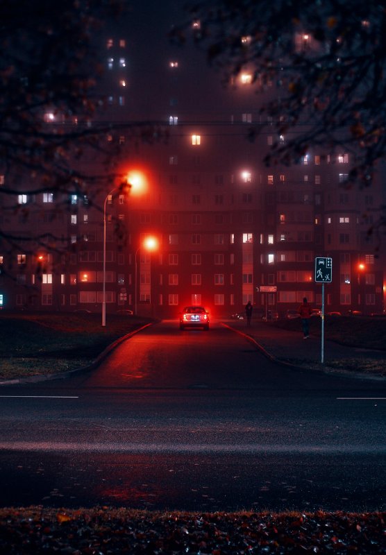Улица города ночью
