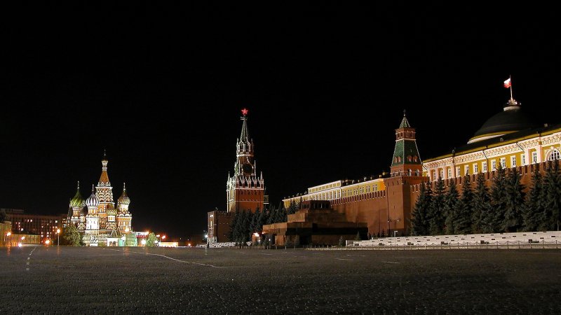 Ночной Кремль Москва резиденция президента
