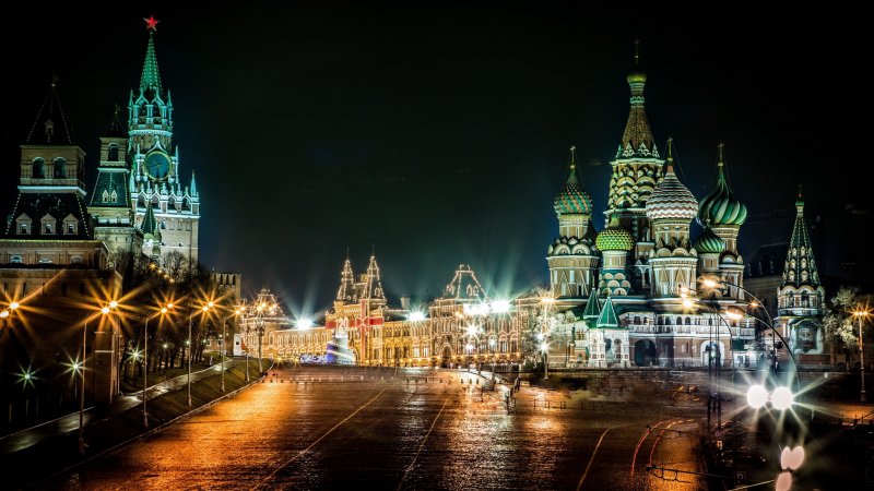 Москва площадь ночью