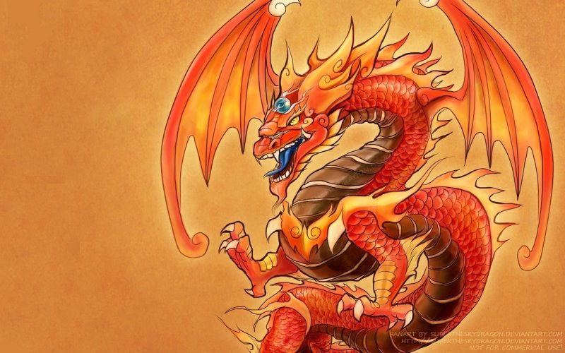 Китайский дракон с крыльями