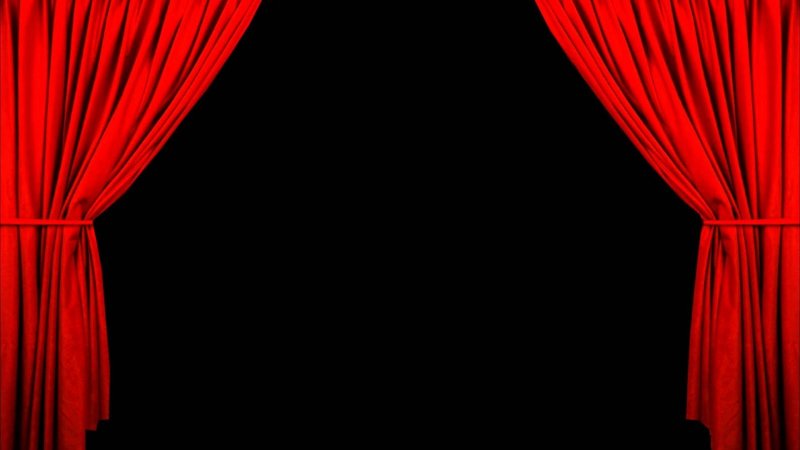 Красные театральные шторы