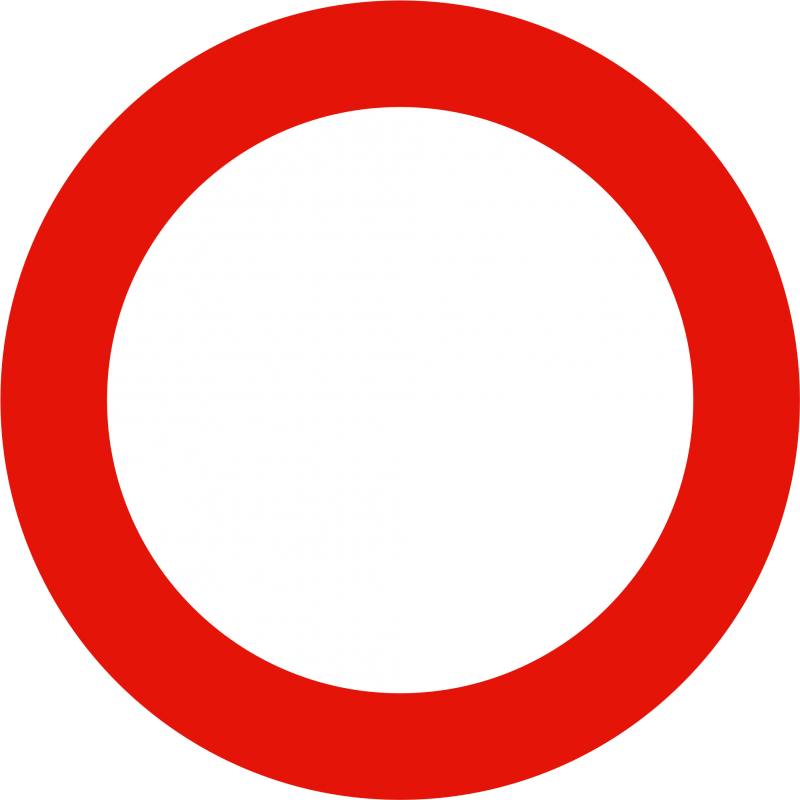 Знак круглый красный внутри белый