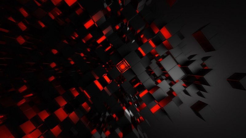 Геометрия на рабочий стол HD черный с красным