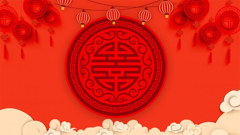 Китайский новый год фон 2д