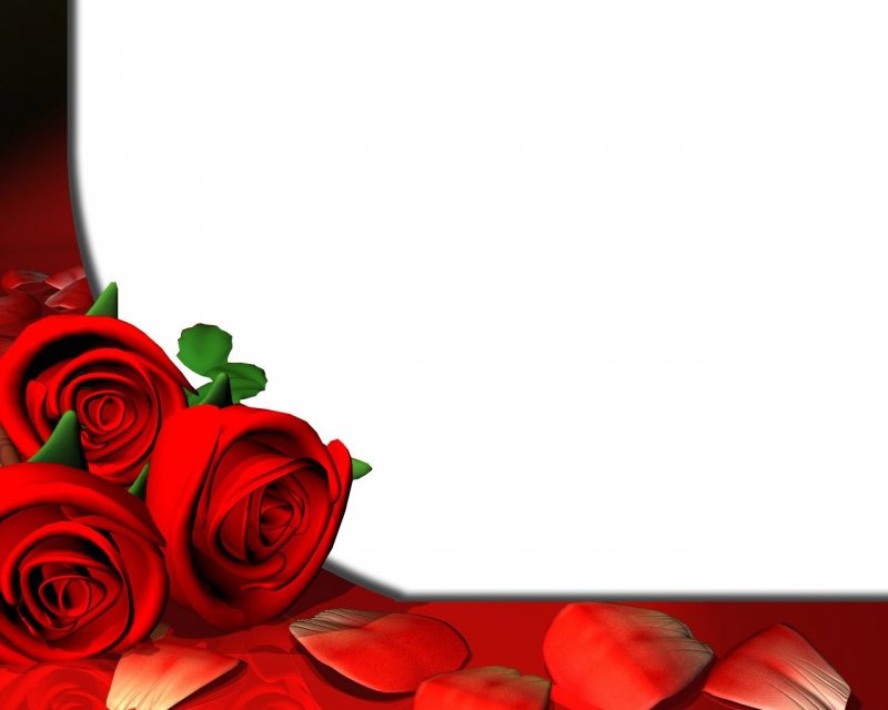 Рамки для поздравления с красными розами