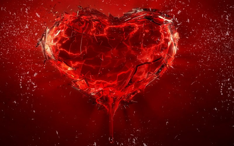 Красное разбитое сердце