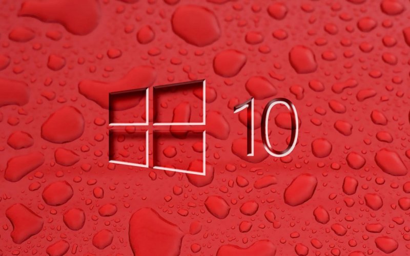 Красный фон рабочего стола Windows 10