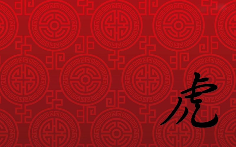 Китайский орнамент красный