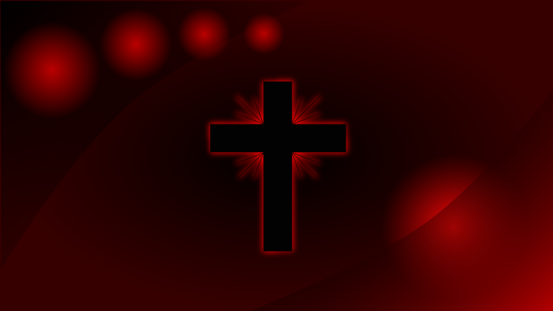 Красный крест на черном фоне