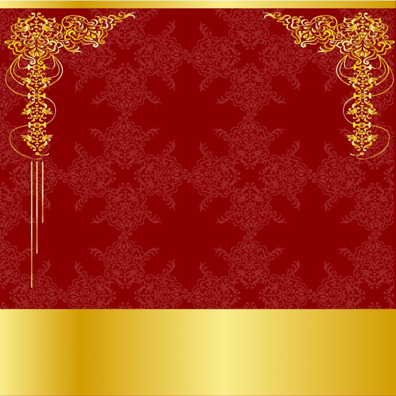 Золотой орнамент на Красном фоне
