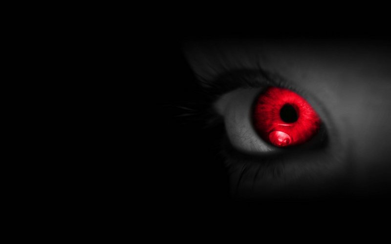 Красные глаза в темноте арт