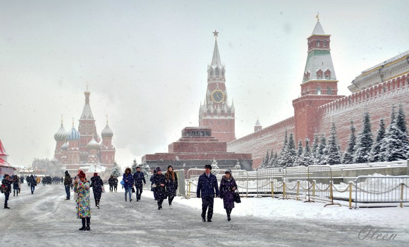 Красная площадь Москва зимой