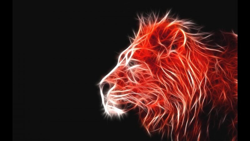 Лев с красными глазами