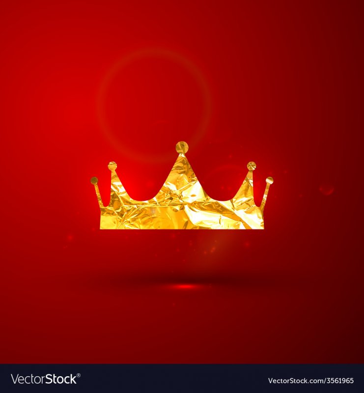 Золотая корона на Красном фоне