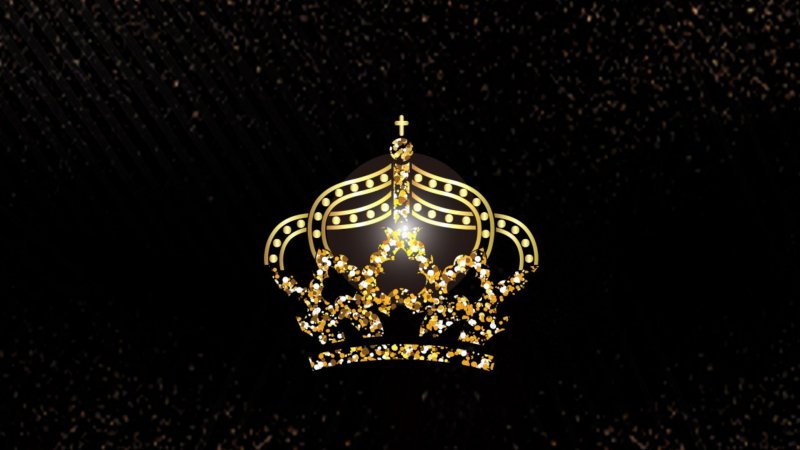 Золотая корона на черном фоне