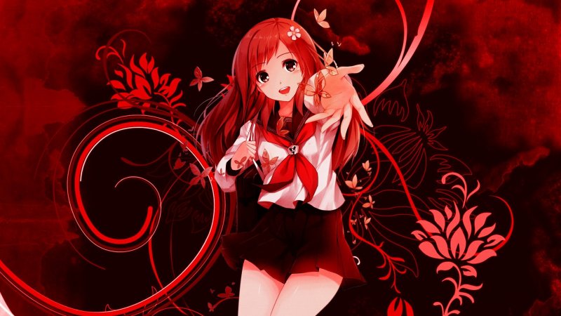 Красная девочка аниме