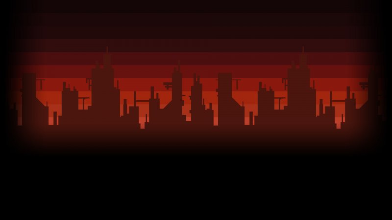 Красный пиксельный город