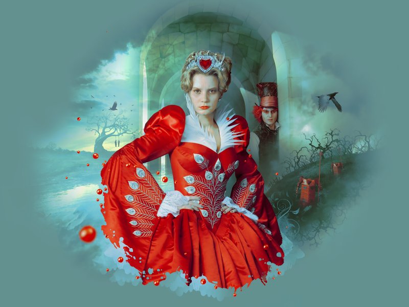 Красная Королева Алиса в стране чудес арт