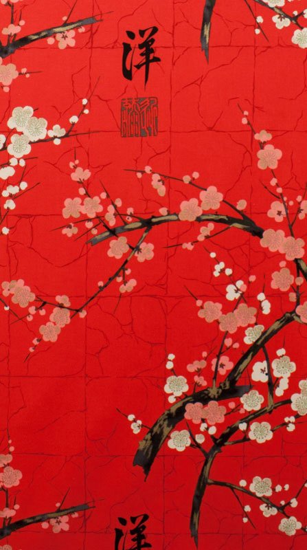Японская живопись на Красном фоне