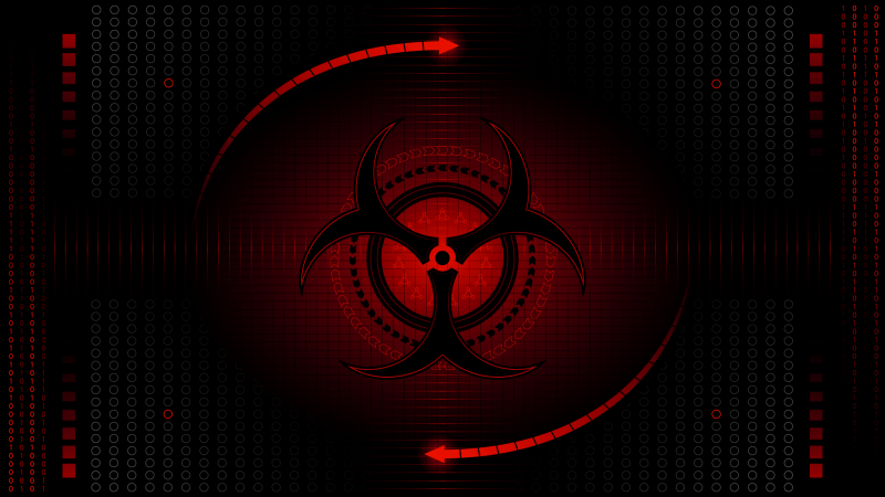 Знак радиации красный