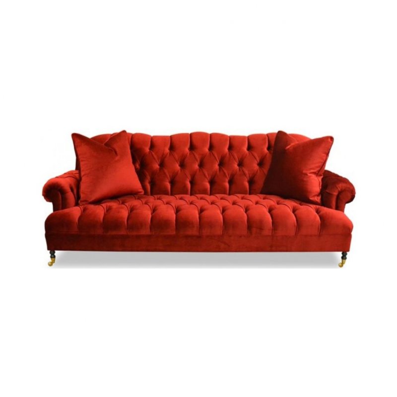 Красный бархатный диван