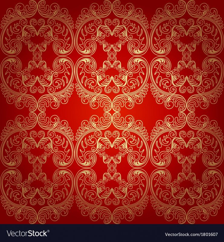 Угловой Царский орнамент на Красном фоне