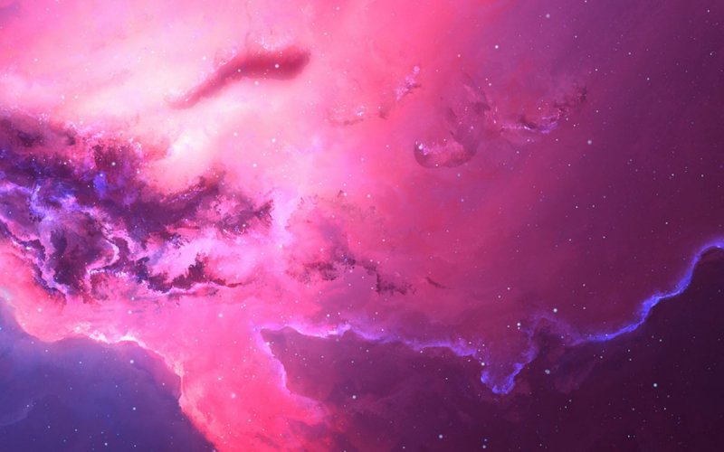 Космическое небо розовое