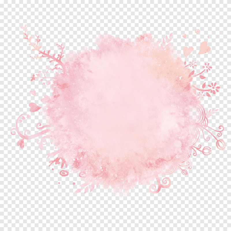 Розовый круг акварель