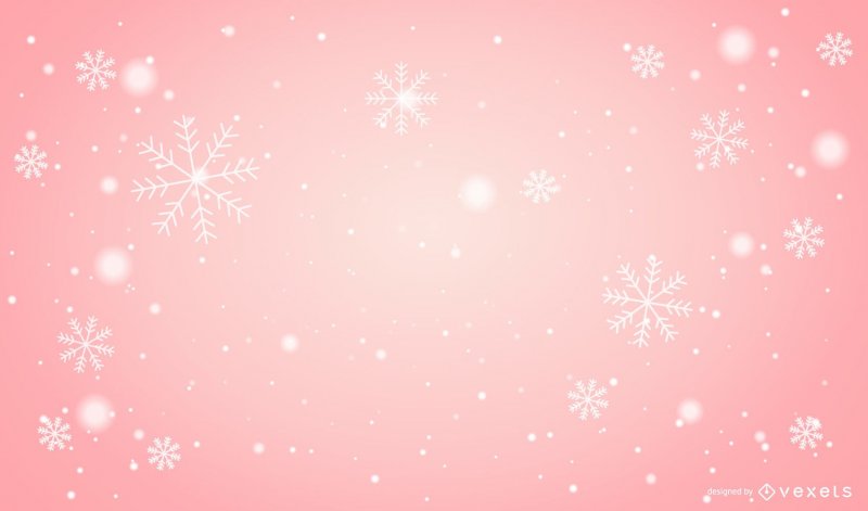 Розовый фон со снежинками