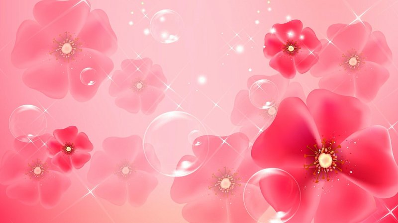 Розовый фон с цветами