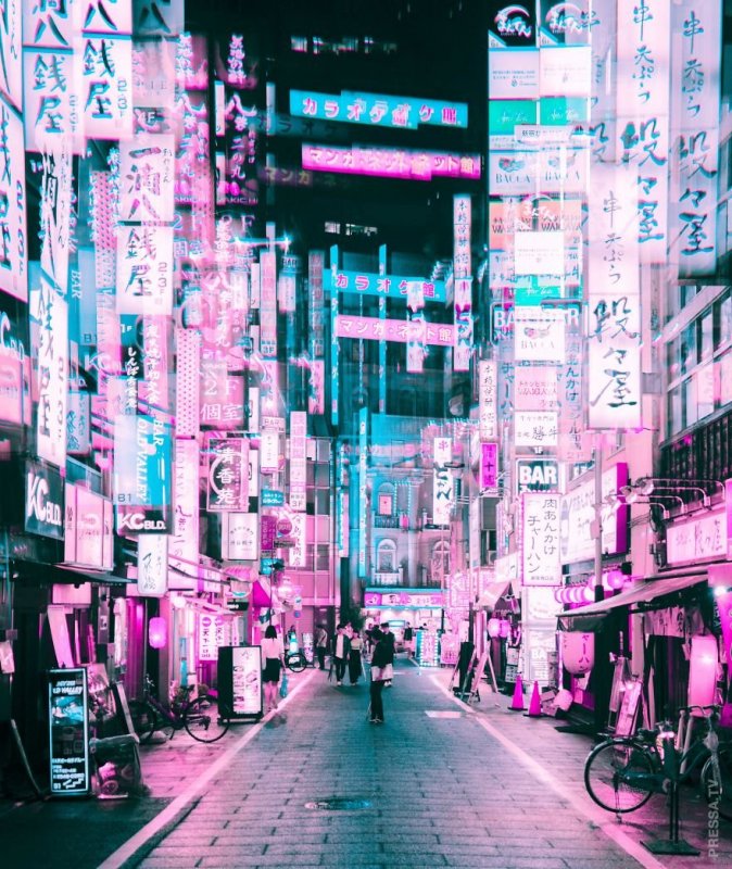 Япония неон город Токио