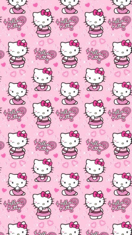 Hello Kitty на розовом фоне