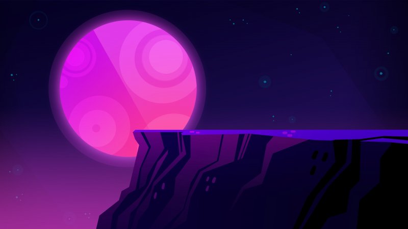 Луна на фиолетовом фоне