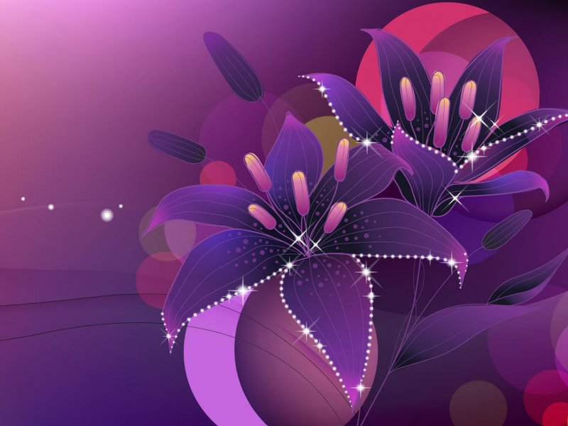 Фиолетовые цветы абстракция