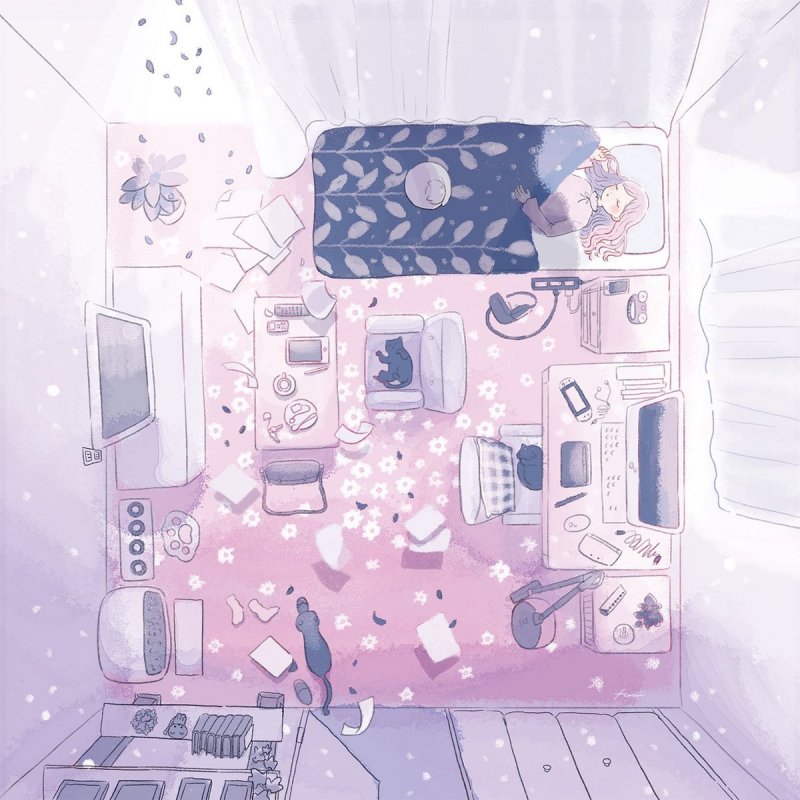 Милые комнаты аниме