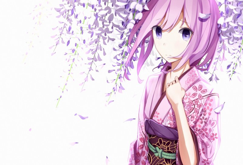 Фиолетовая девочка аниме