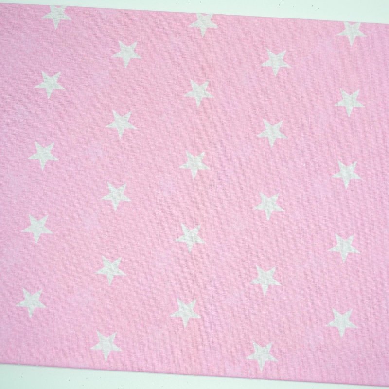 Ткань розовая со звездами