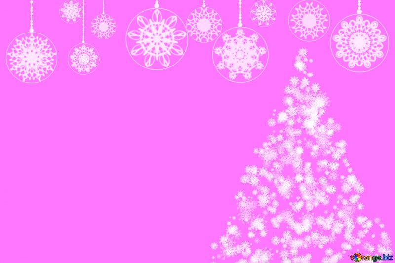 Розовый новогодний фон со снежинками