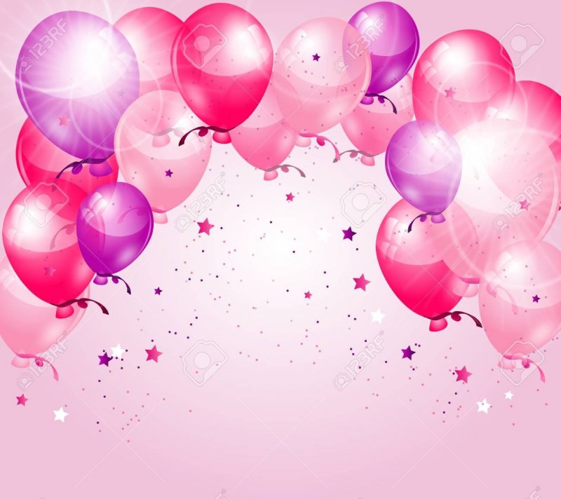 Розовый фон детский с шарами