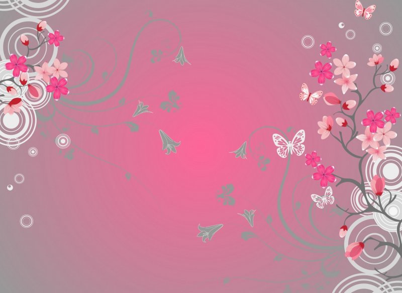 Розовый фон с цветочным узором