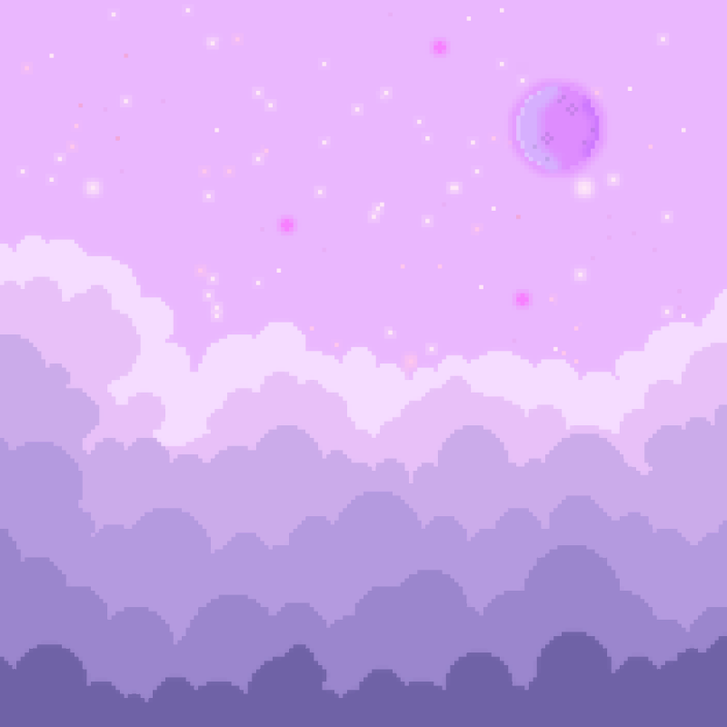 Розовые пиксельные облака