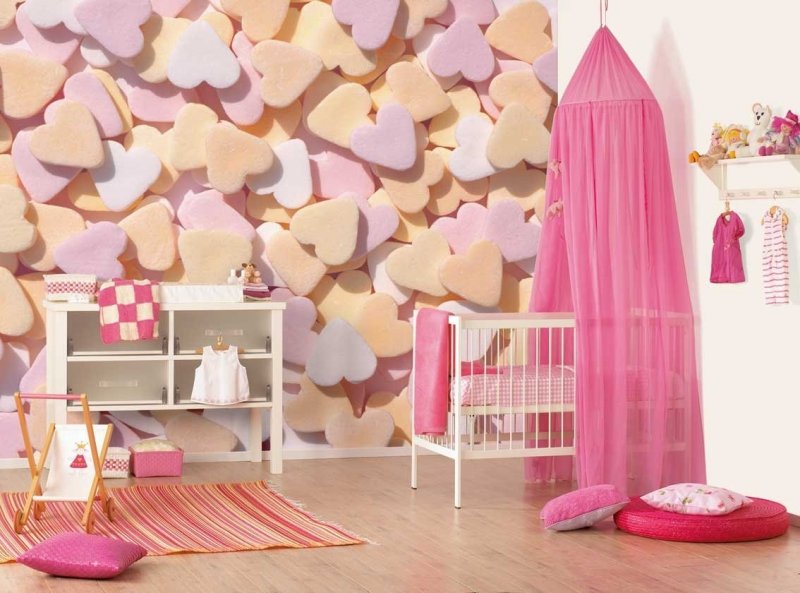 Декор стен в детской комнате девочке