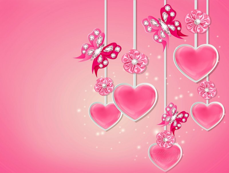 Скачать фон розовый с сердечками (49 фото)