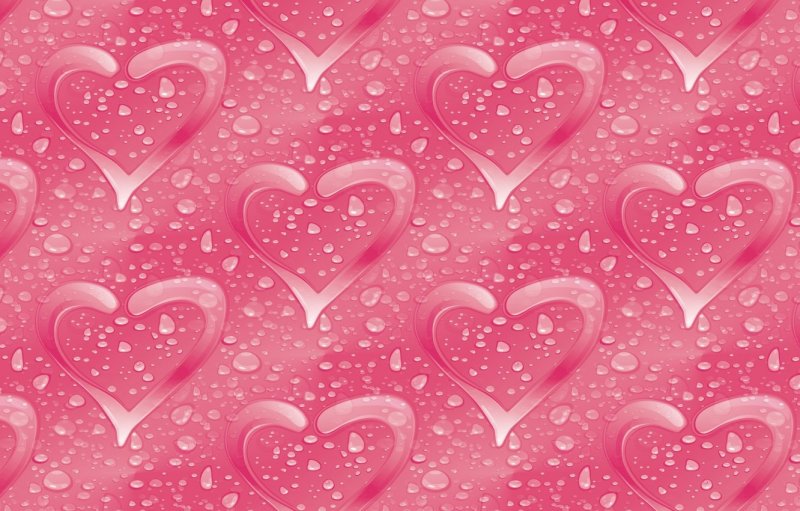 Красивый розовый фон с сердечками