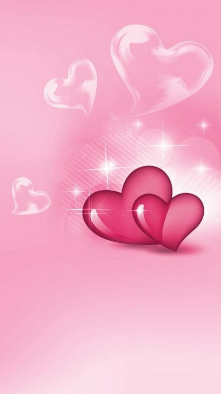 Розовые сердечки на розовом фоне